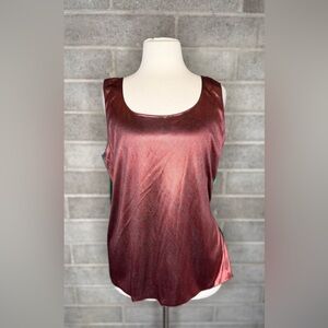 Vintage Jordan Reversible Metallic Tank Top XL Red Green Gold Silver Y2K